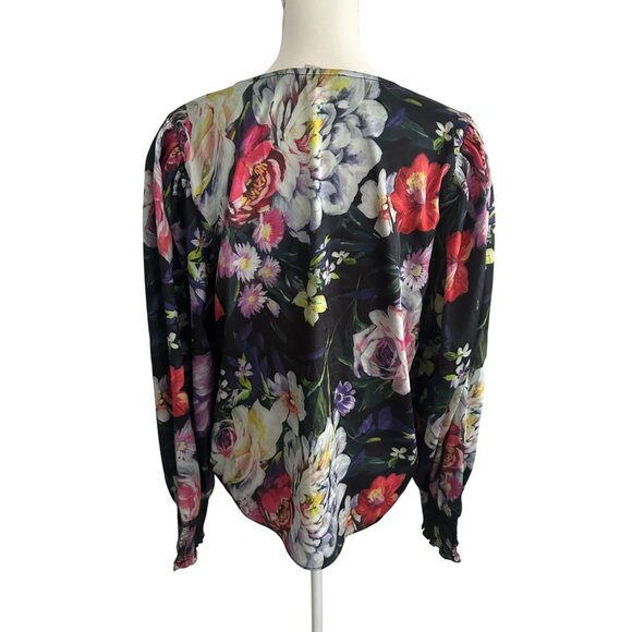 CATHERINE MALANDRINO Floral Long Sleeve Top Size Large - Picture 4 of 6
